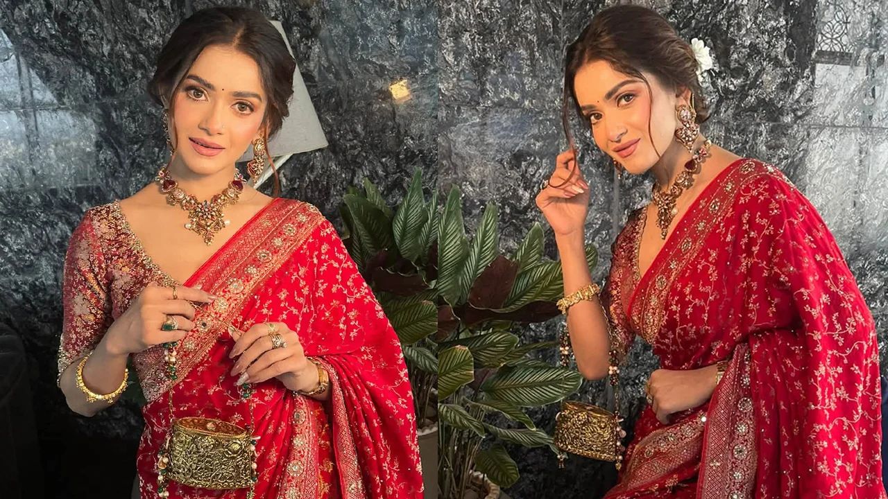 লাল বেনারসিতে রাজকীয় লুকে তানজিন তিশা